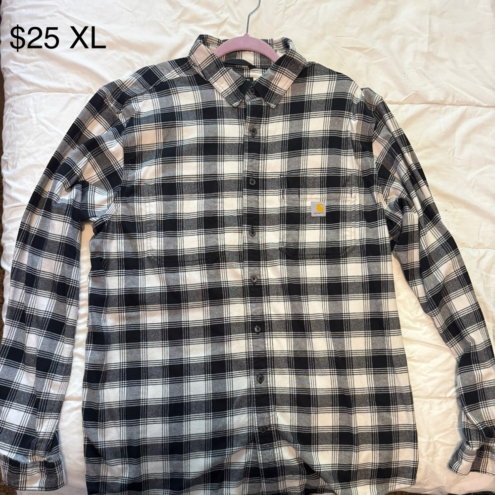 Carhartt Black and White Checkered Men's Shirt